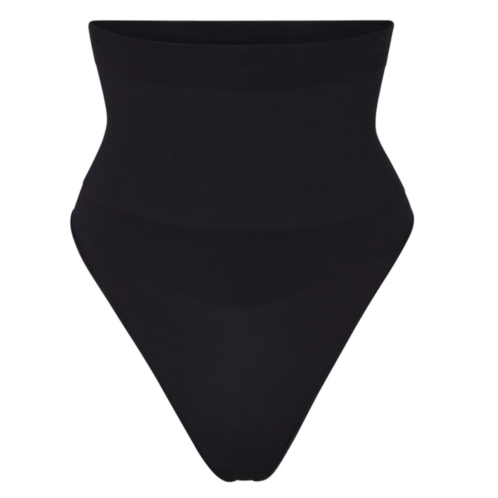 SKIMS NWOT Core Control High Waisted Thong, Color: Onyx, Size: XS